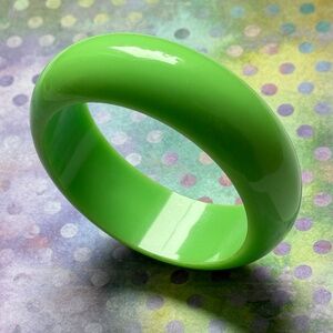 VINTAGE Bracelet Cuff Acrylic Green Apple Colorful